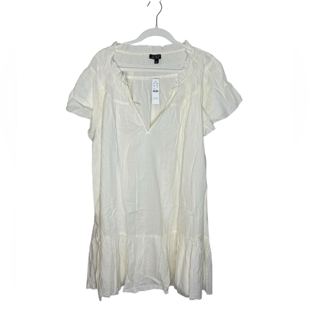 J. Crew Airy Gauze Cotton Babydoll Dress NWT L Natural Ivory - Picture 4 of 10